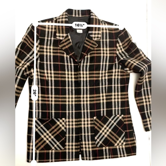 Requirements Women’s  Blazer Fully Lined Jacket Black Plaid with Zipper Sz 10 - Picture 2 of 10